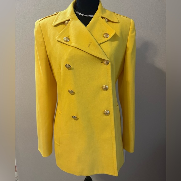 Ralph Lauren Yellow Double-Breasted Blazer - Picture 1 of 10